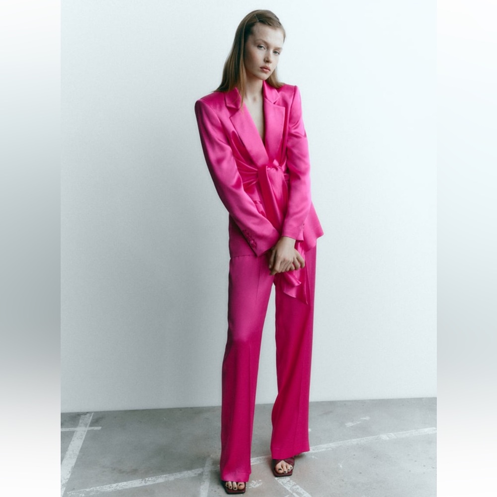 Zara wide leg satin pants